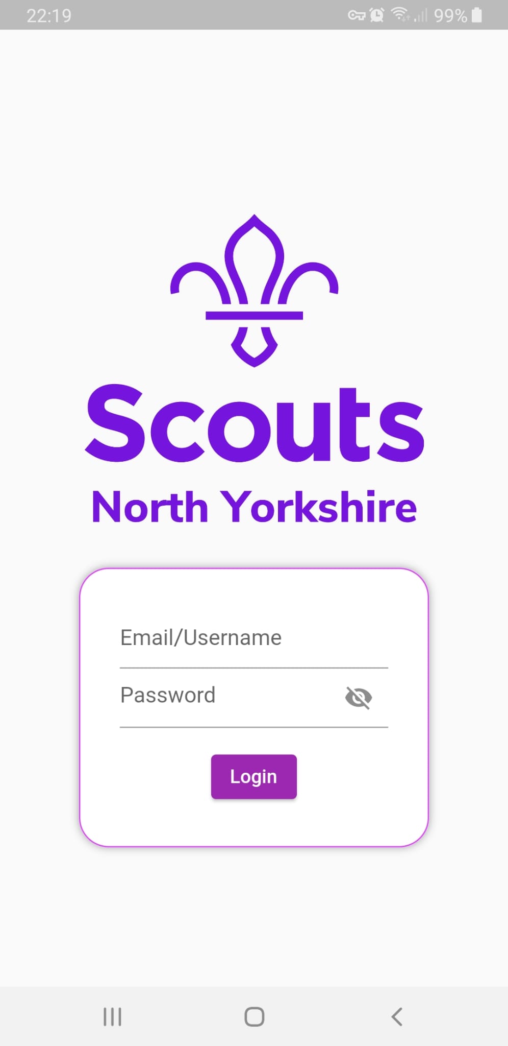 NYS Events login page