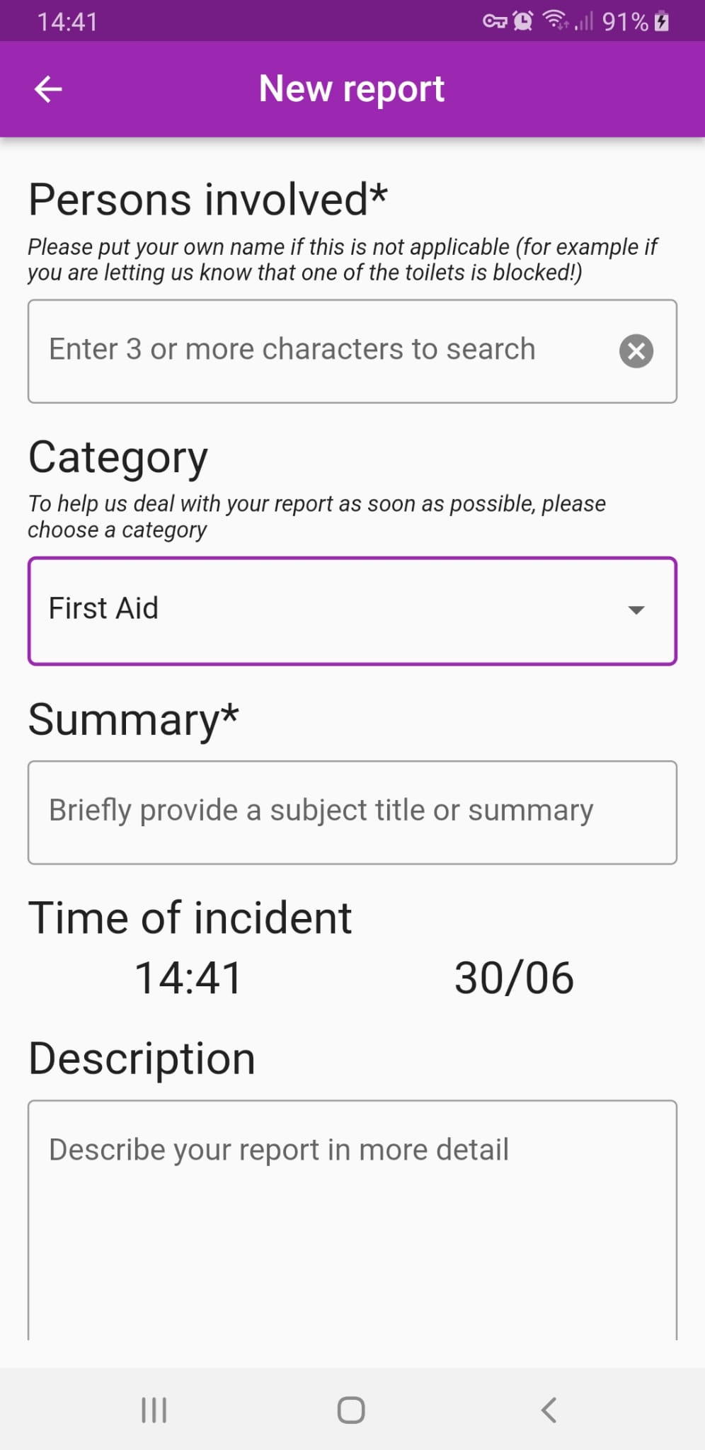 NYS Events new report page
